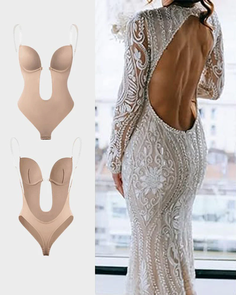 Backless Shapewear Integrated Bra Body Shaper Seamless Open Crotch Shapewear