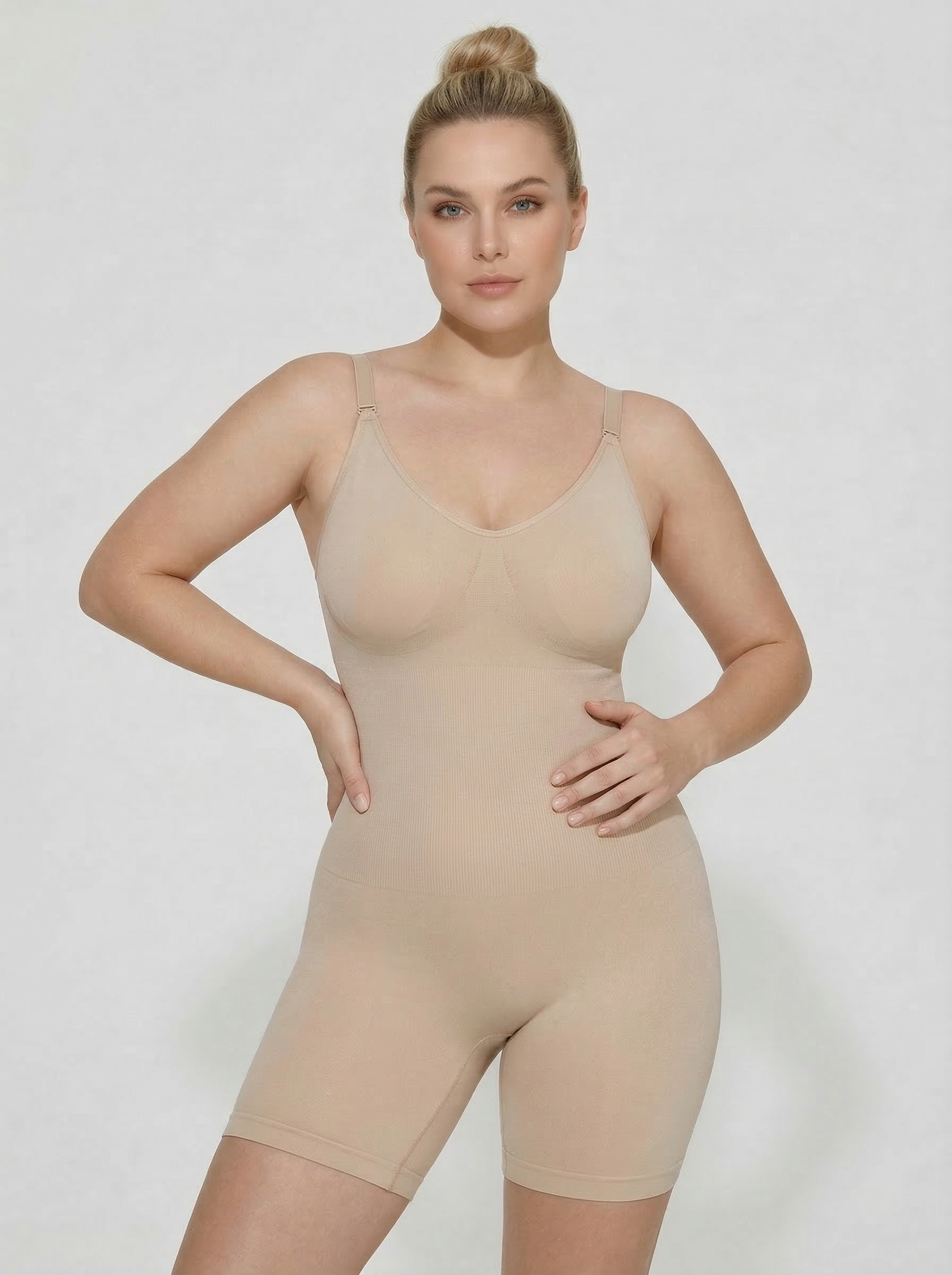 Solid Color Suspenders Waist-Lifting One-Piece Corset