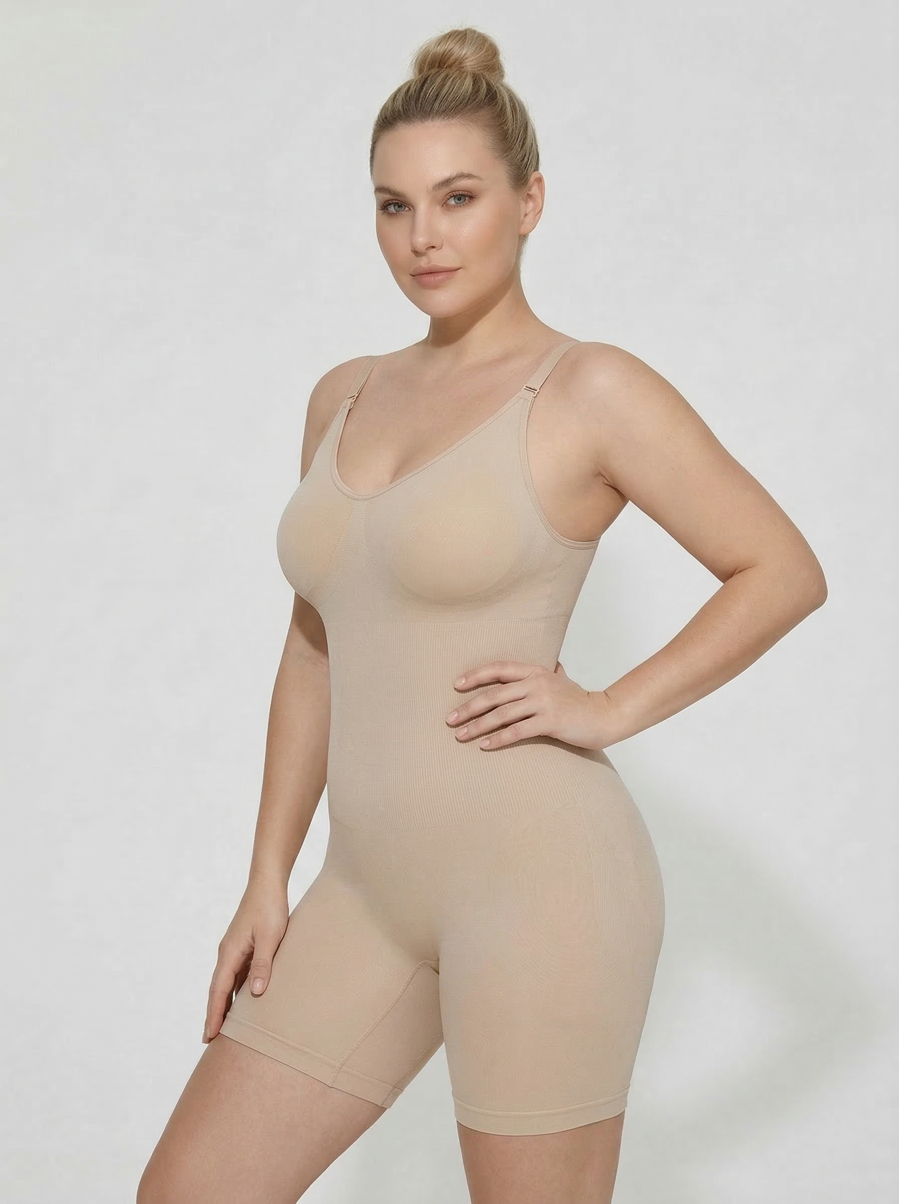 Solid Color Suspenders Waist-Lifting One-Piece Corset