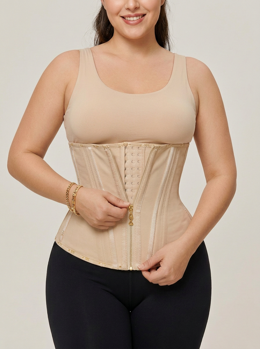 Zip Up Breastplate Compression Shapewear