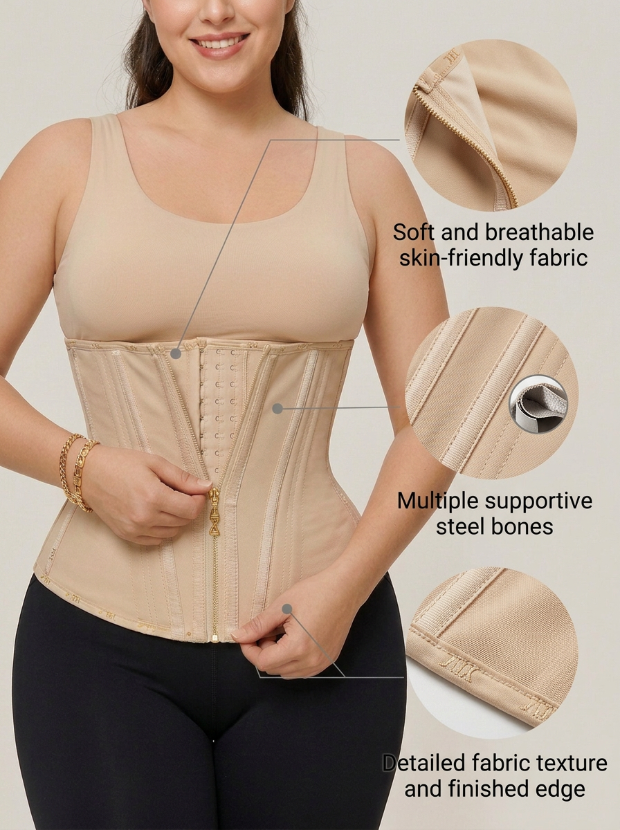 Zip Up Breastplate Compression Shapewear