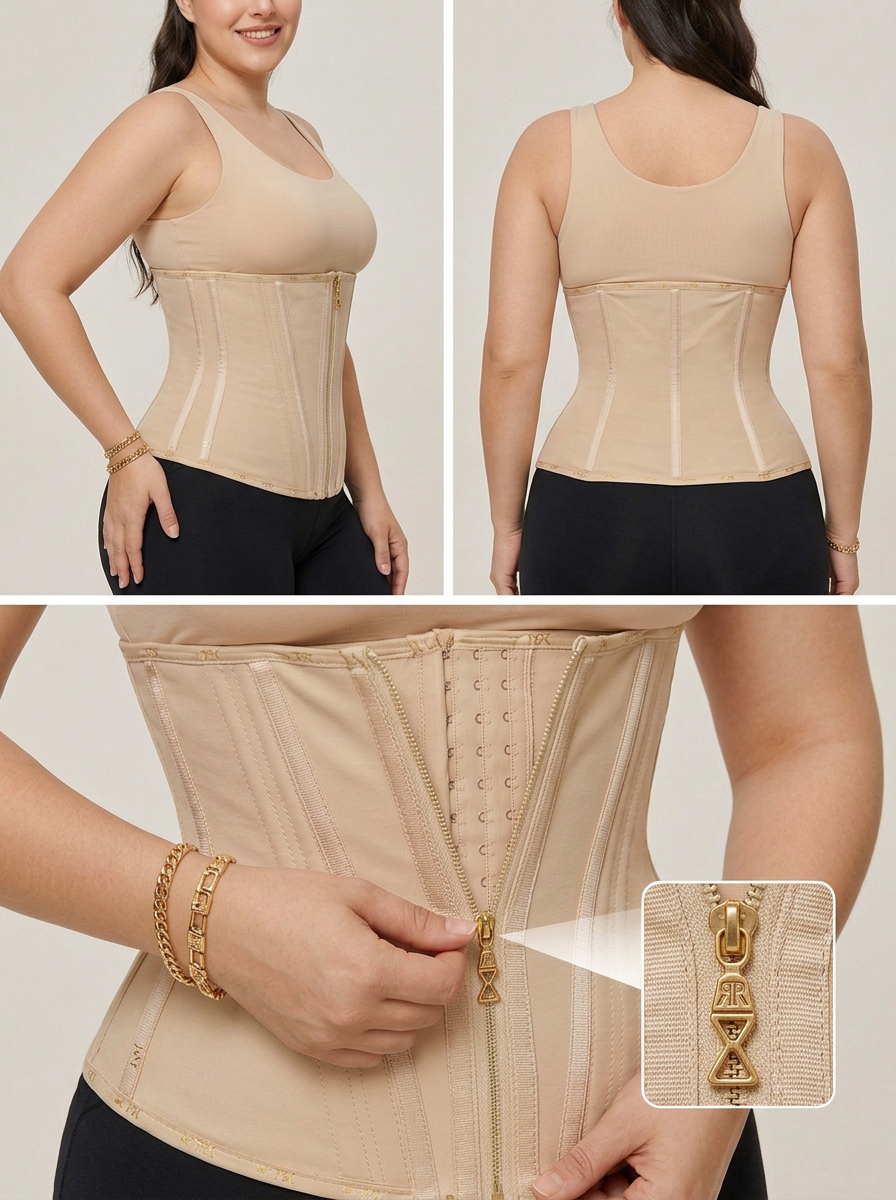 Zip Up Breastplate Compression Shapewear