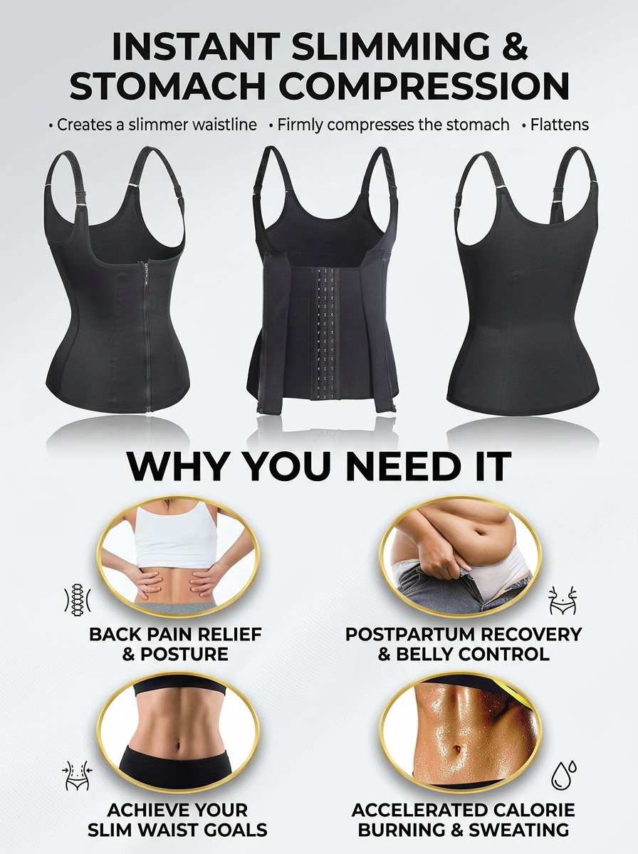 One Piece Sleeveless Zip Up Shapewear