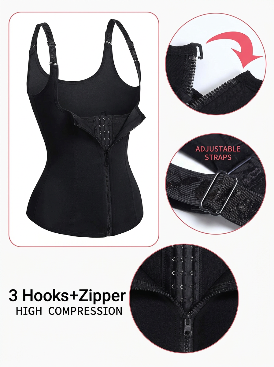 One Piece Sleeveless Zip Up Shapewear