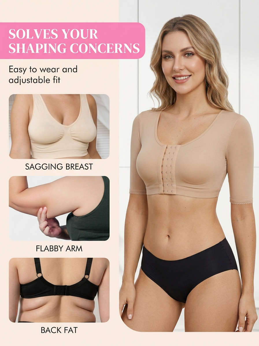 Front Open Button No Steel Ring Bust Shaping Corset