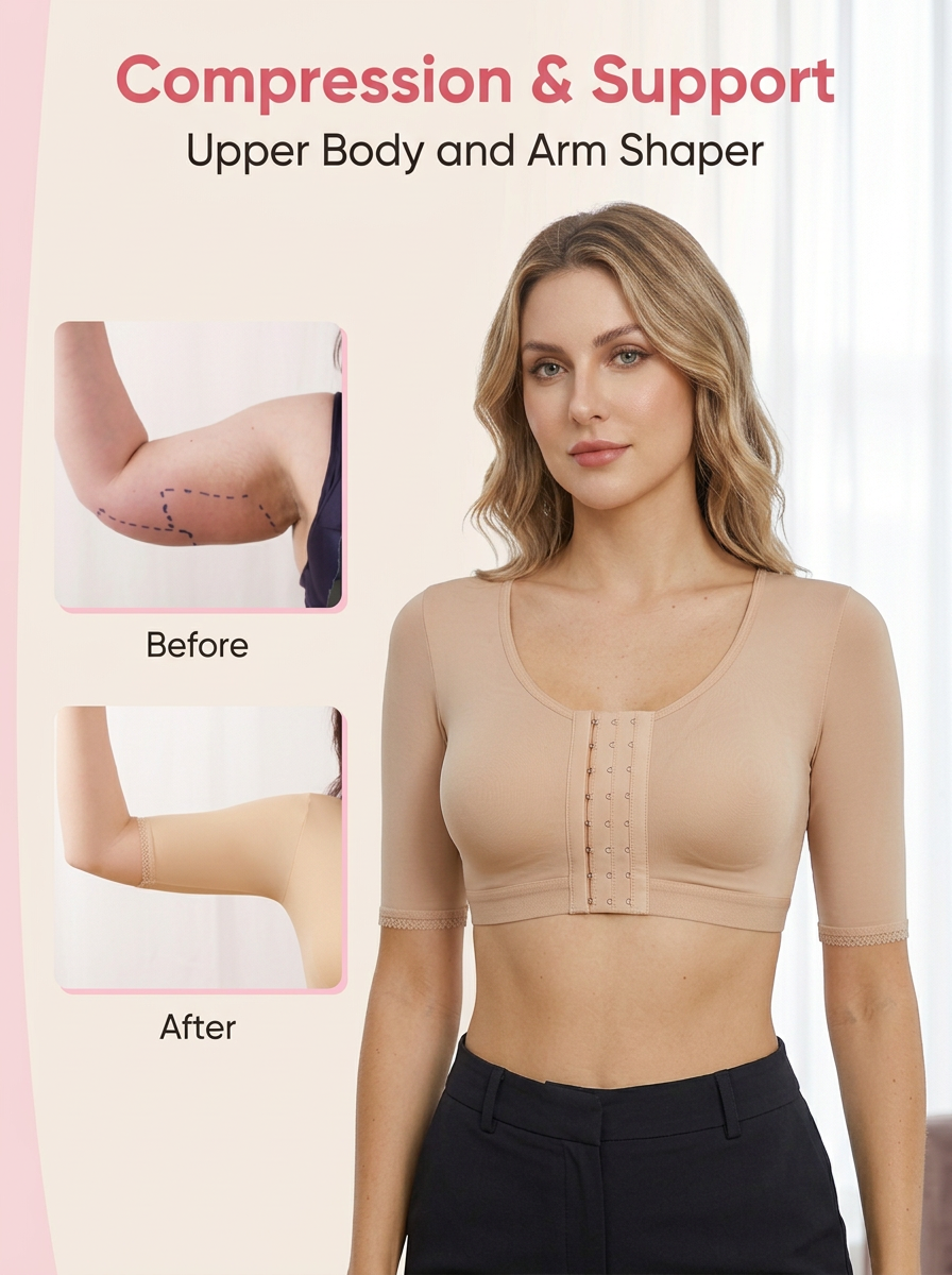 Front Open Button No Steel Ring Bust Shaping Corset