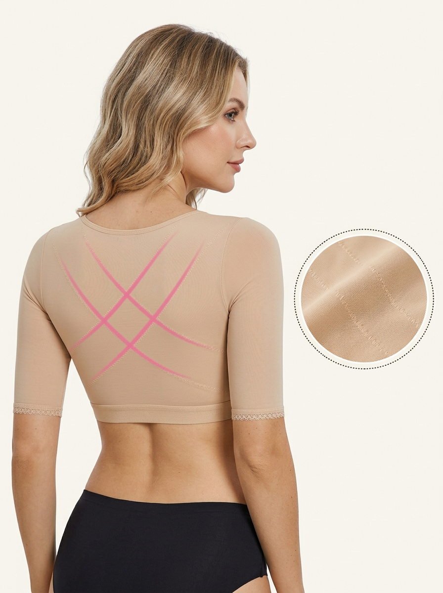 Front Open Button No Steel Ring Bust Shaping Corset