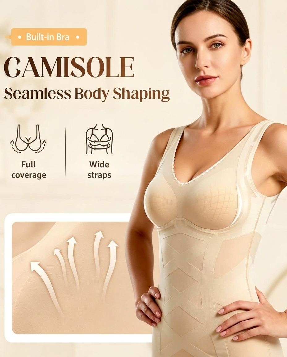 Seamless Body Shaping Camisole With Built-in Bra