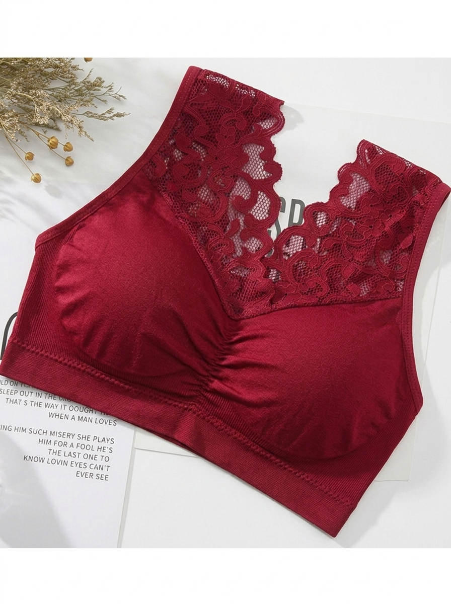 Back Lace Wire-free Seamless One-piece Cup