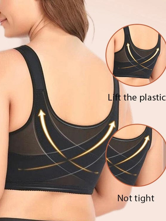 Women's Front Fastening Full Coverage Non Wired Back Support Bra