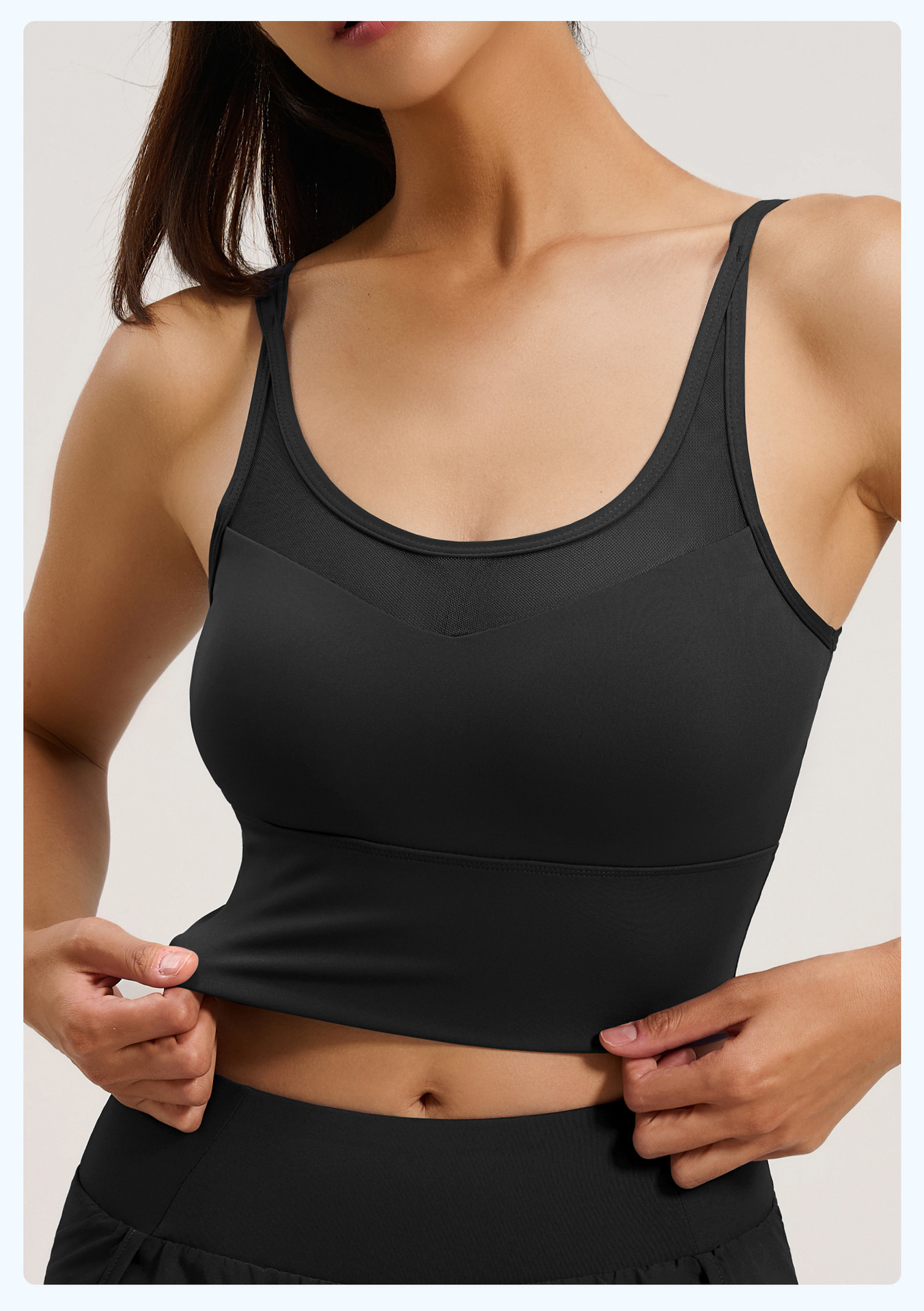 Mesh Yoga Backless One-piece Sports Fitness Bra