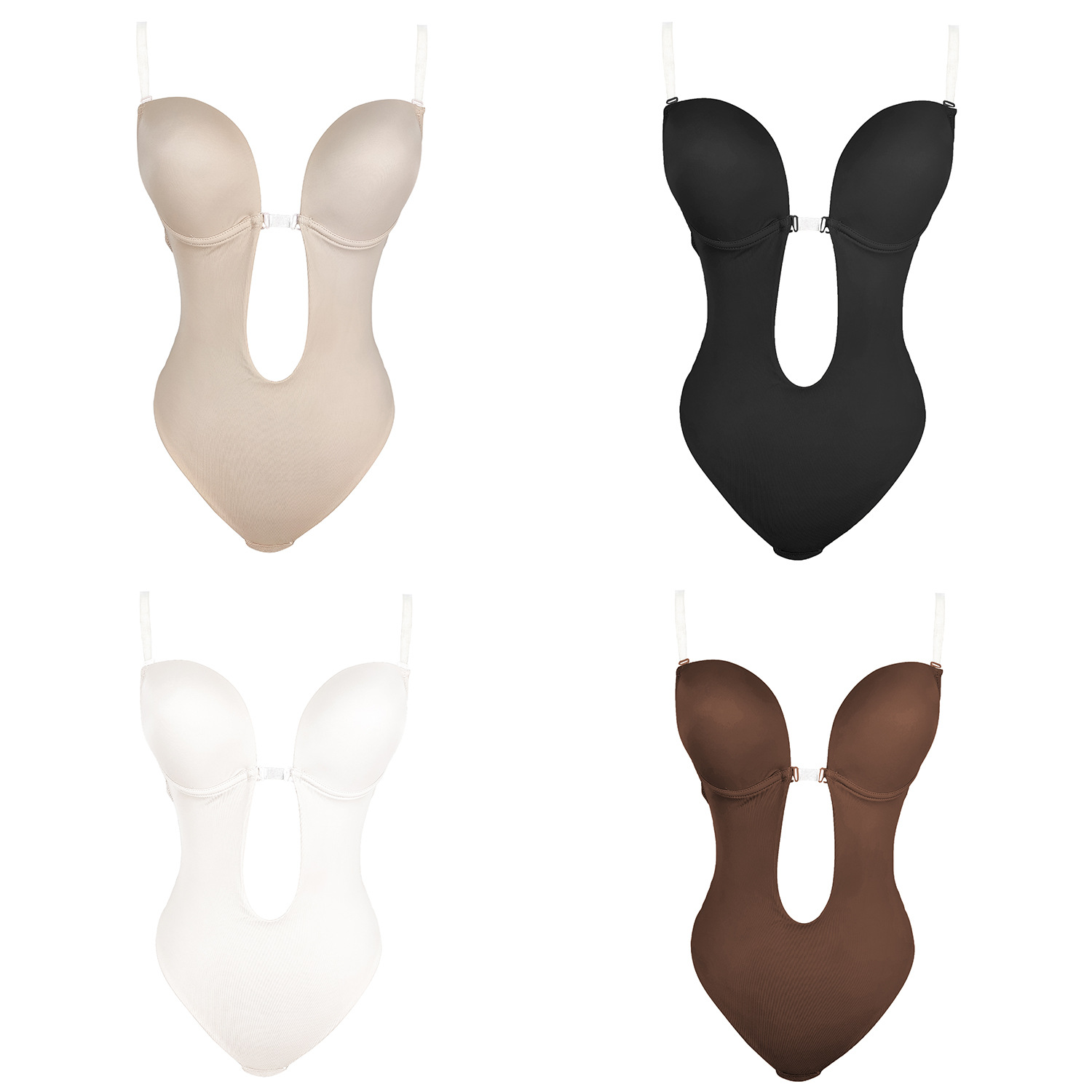 Seamless Invisible Shoulder Strap One-Piece Shapewear