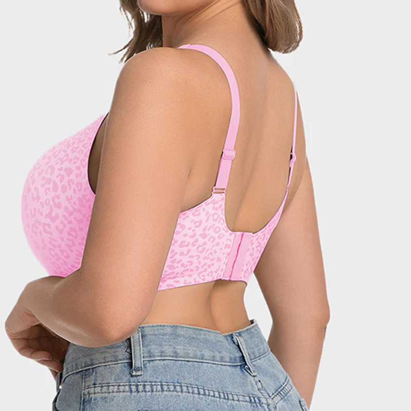 Wireless Leopard V-neck Contour Bra