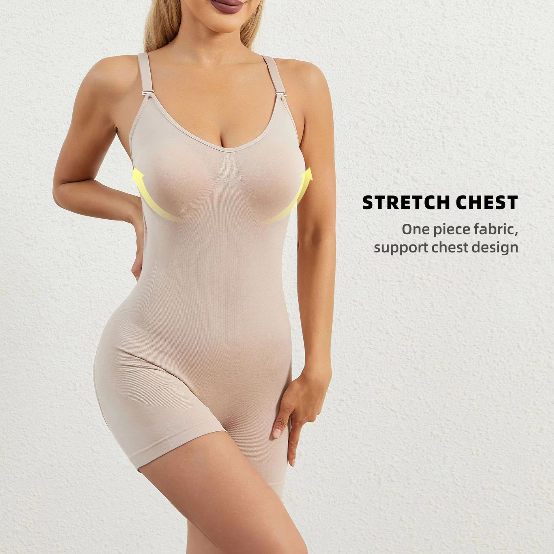 Solid Color Suspenders Waist-Lifting One-Piece Corset