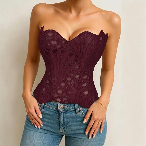 Lace Up Shapewear Tube Top Tummy Control Shapewear