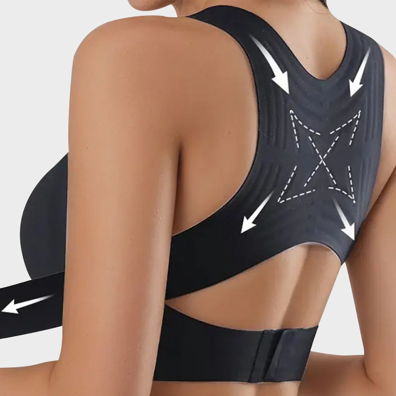 Front Closure Cross-back Wireless Posture Bra