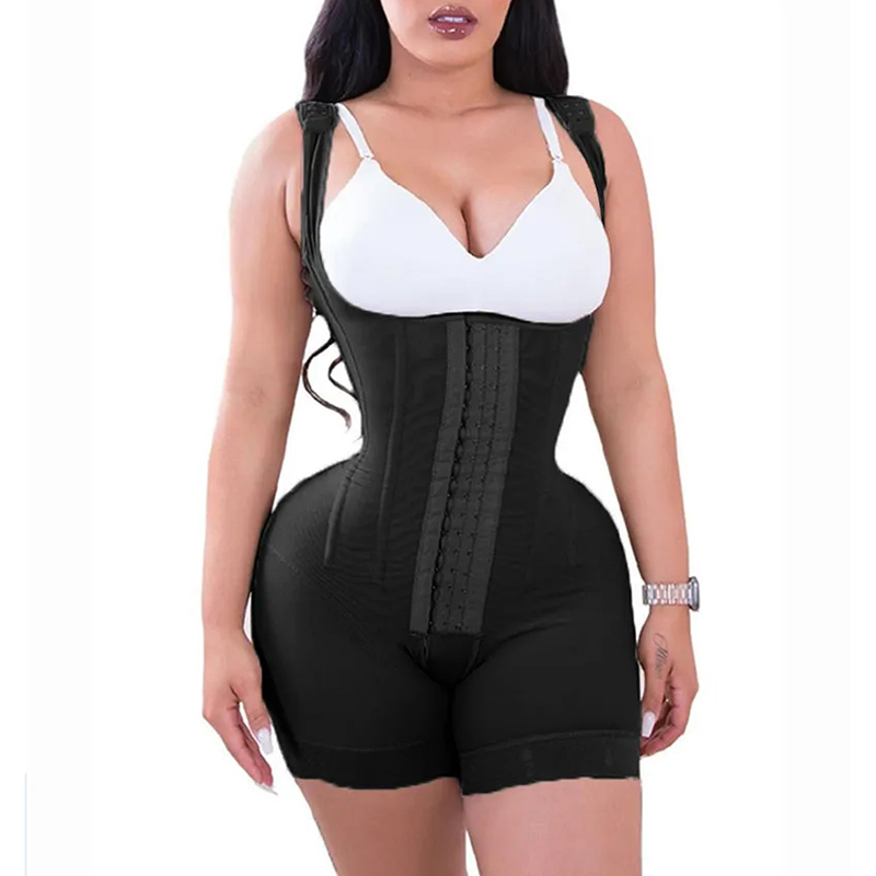 High Double Compression Garment Abdomen Control Hook Bodysuit