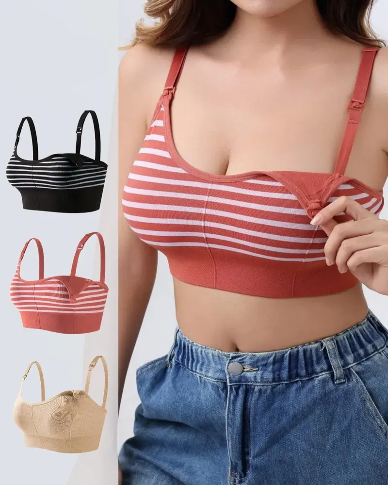 Adjustable Shoulder Straps Seamless Double-layer Soft Support Nursing Bra