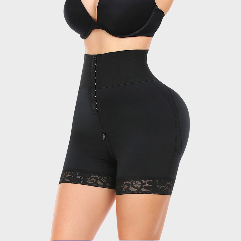 Women Lace Button Solid Color Short Pants