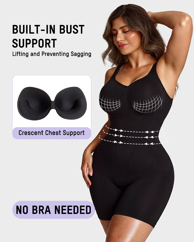Women's Tummy Control Zip Front Bodysuit