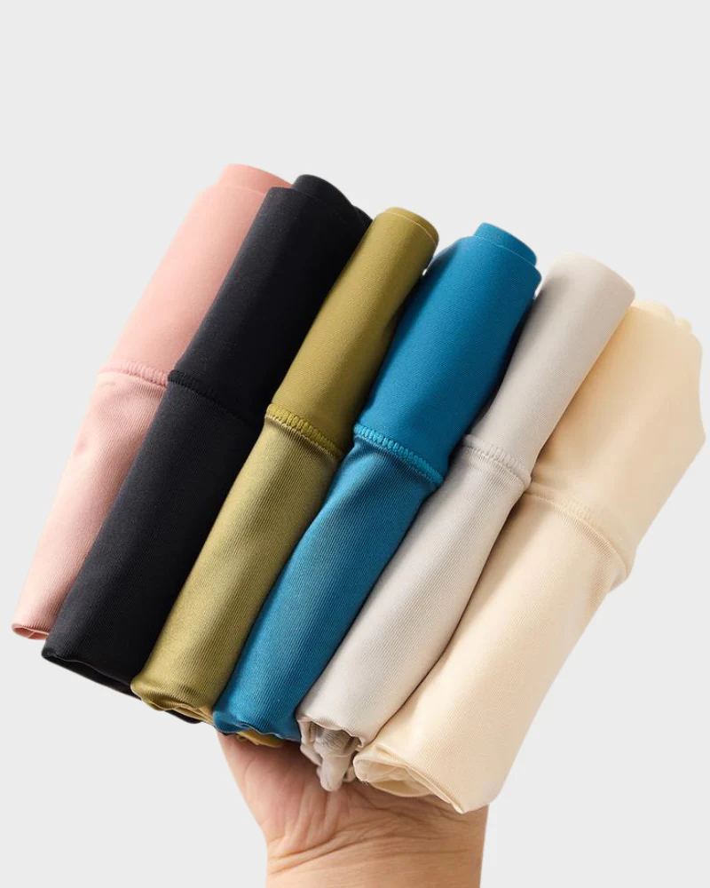 Silky High Waist Elastic Solid Women's Briefs (6 Pcs)