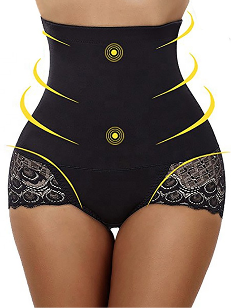 High Waist Lace Panel Reception Shapewear