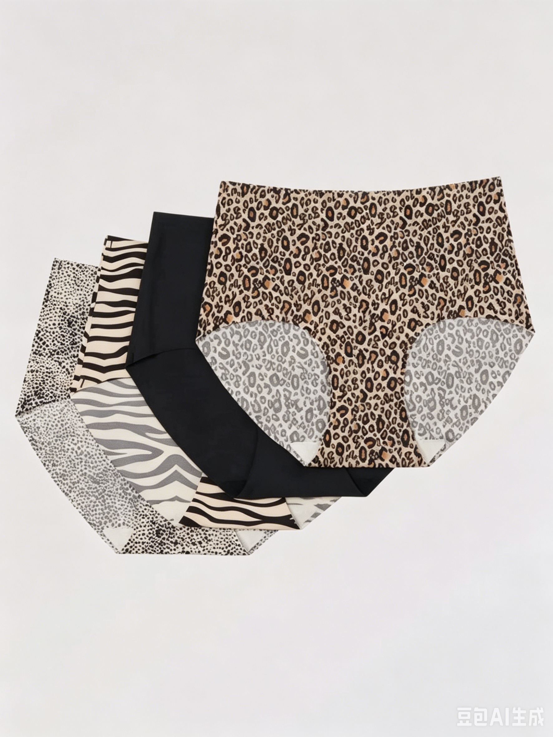 Leopard Print Ice Silk Fabric Seamless Women's Underwear