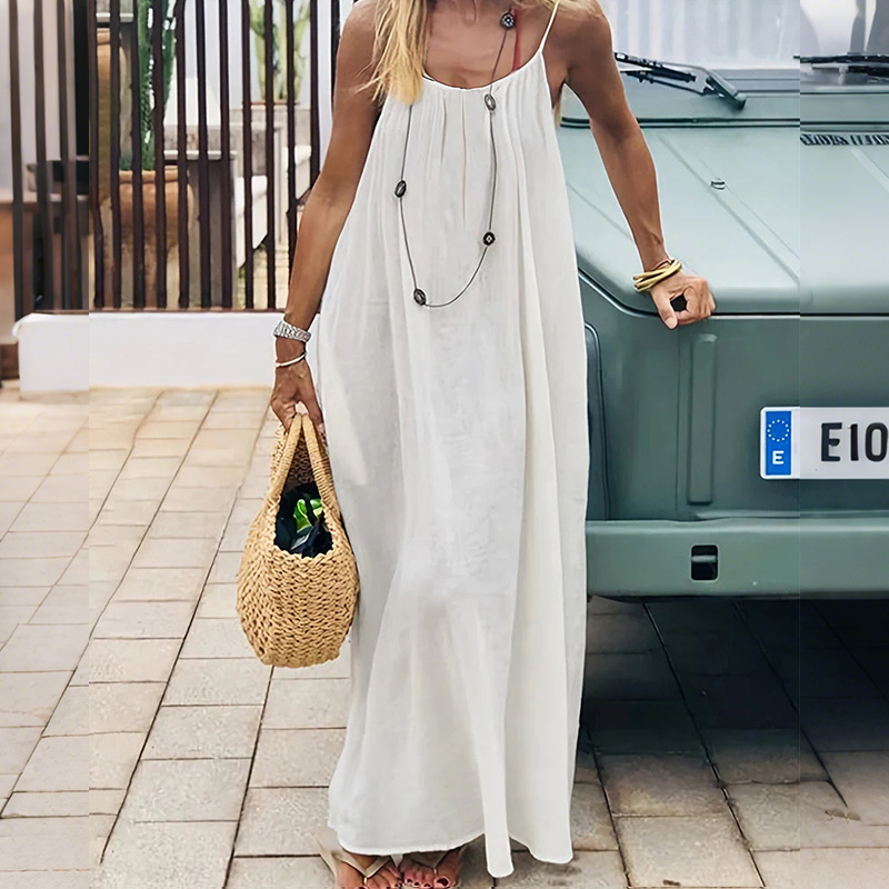 Women's Solid Color Backless Cami Dress