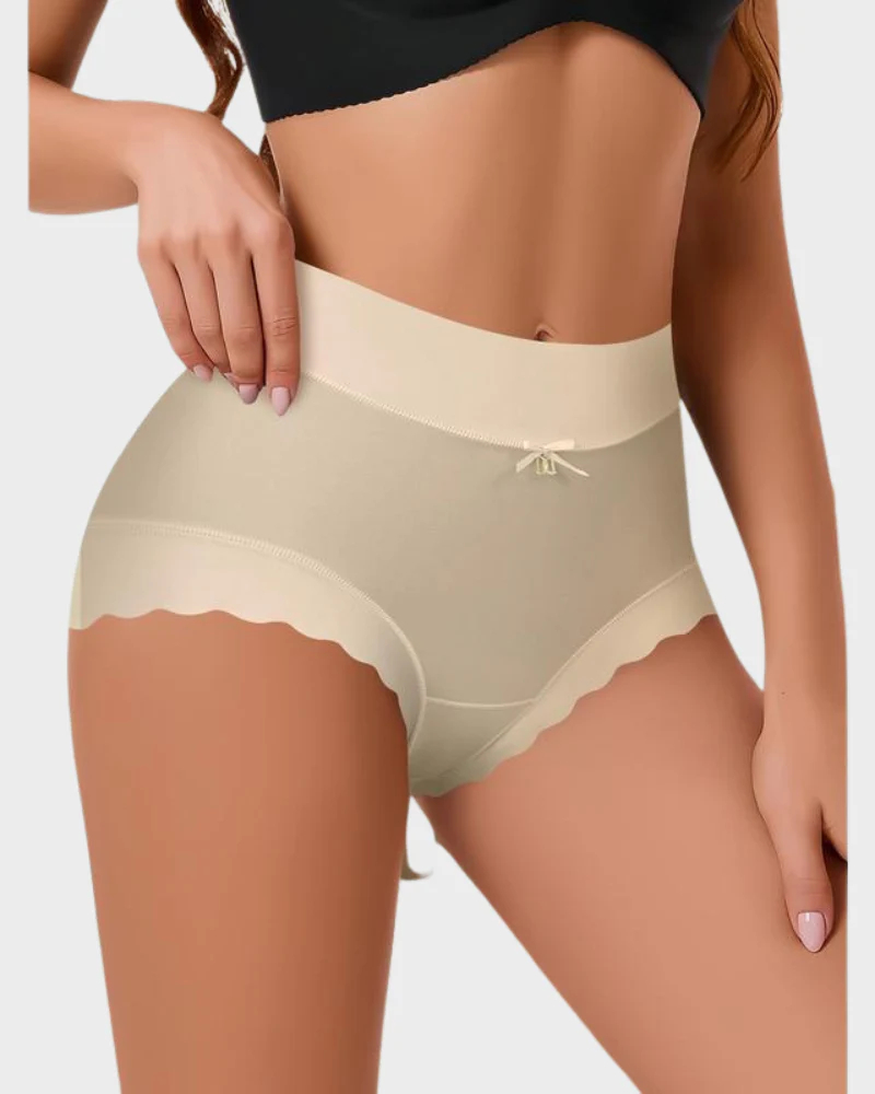 Silky High Waist Elastic Solid Women's Briefs (6 Pcs)