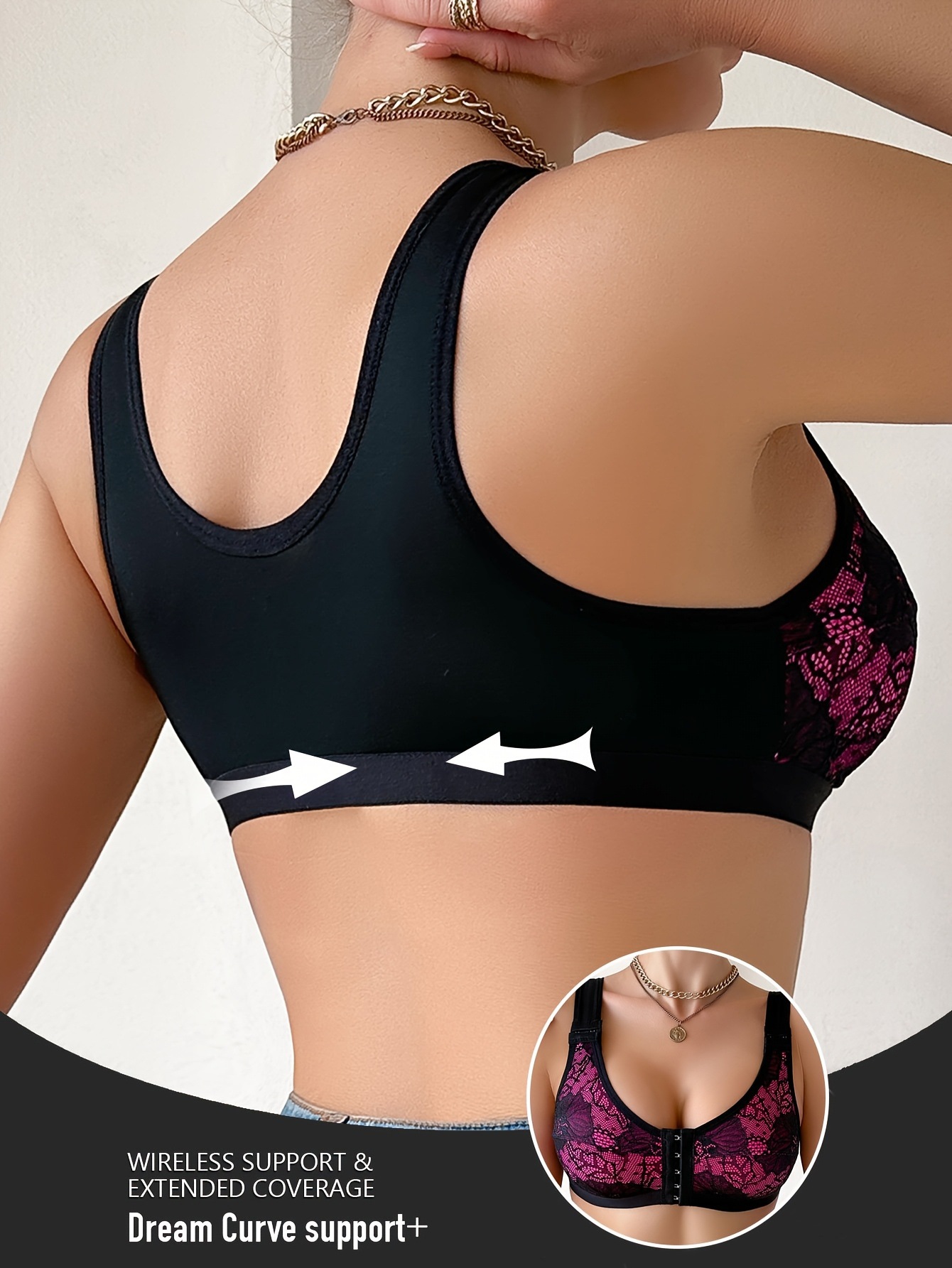 Front-fastening Adjustable Shoulder Strap  Women's Bra
