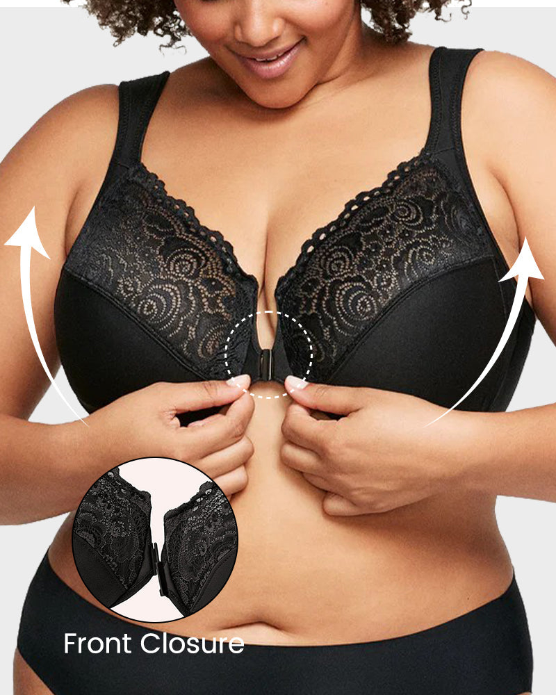 Front-Closure Underwire Print Bras