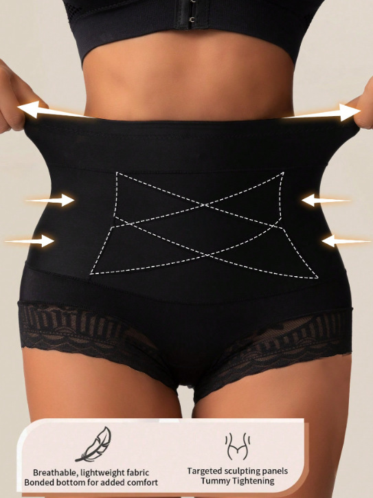 Criss-cross Waist-shaping Panties With A Pure Cotton Gusset