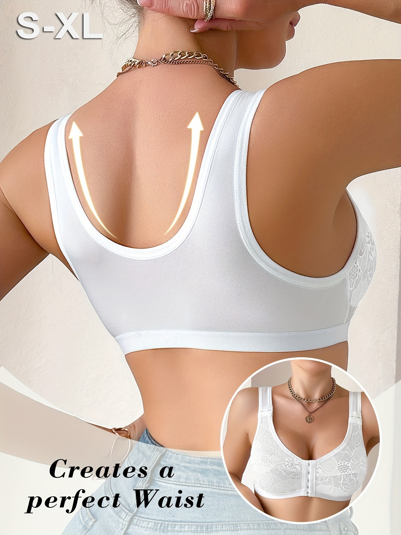 Front-fastening Adjustable Shoulder Strap  Women's Bra