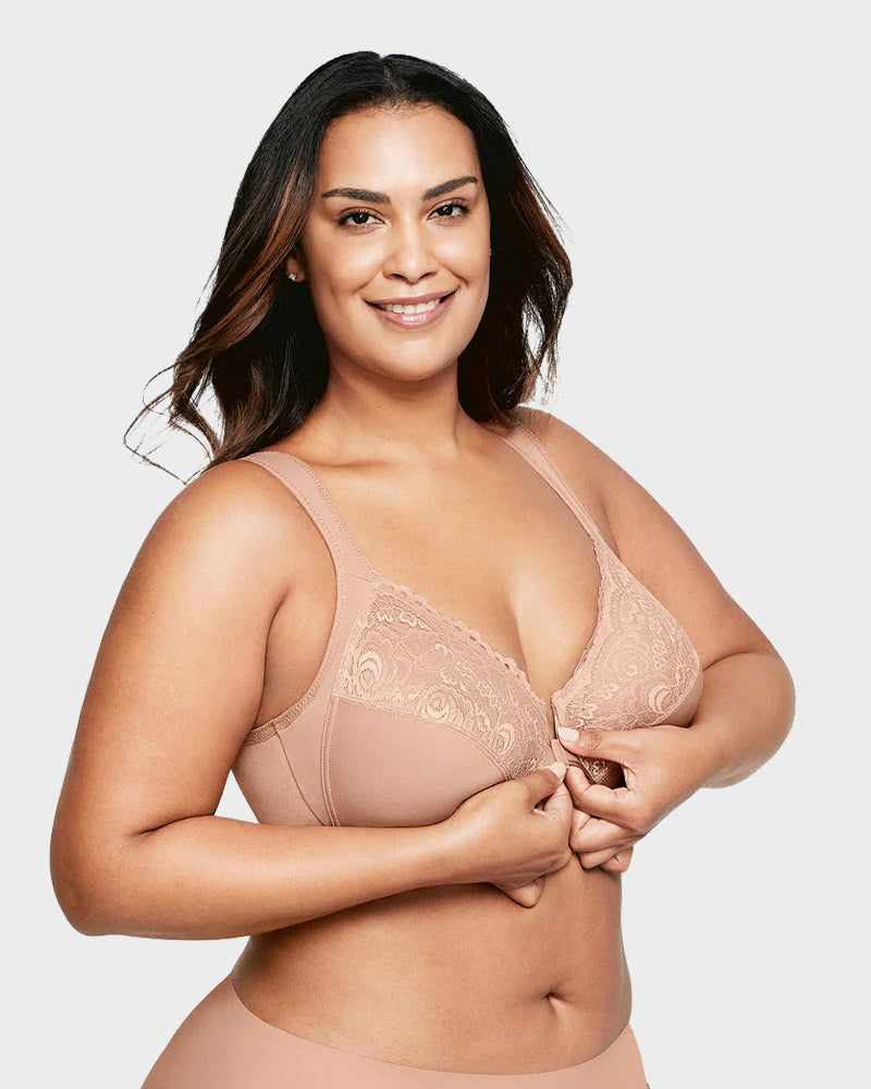 Front-Closure Underwire Print Bras