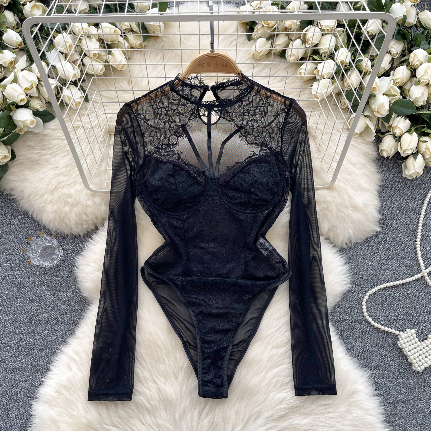 Lace-trimmed Women's Bodysuit