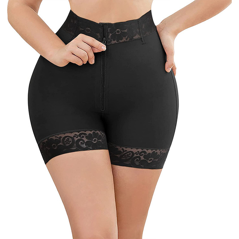 Mid Rise Tummy Control Fajas Butt Contour Zippered Tummy Control Pants