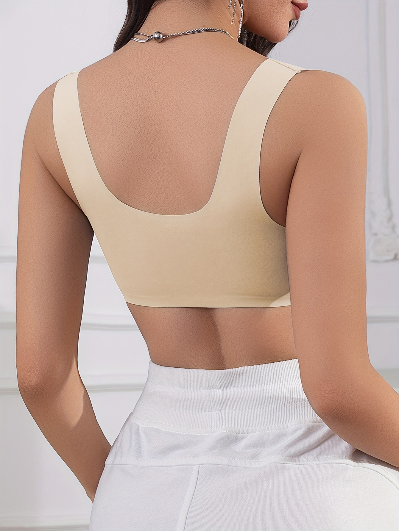 Front-fastening Push-up Wire-free Vest-style Seamless Backless Bra