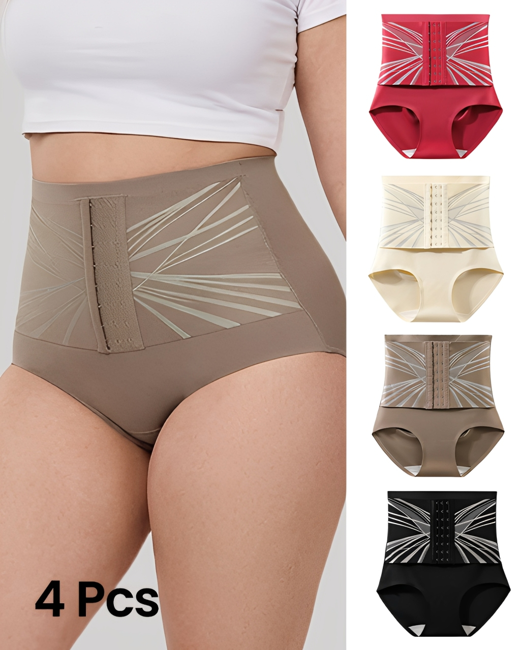 Adjustable High-waisted Butt Lifting Underwear (4 Pack)