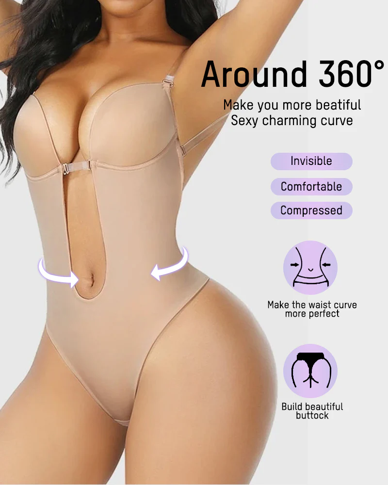 Backless Shapewear Integrated Bra Body Shaper Seamless Open Crotch Shapewear