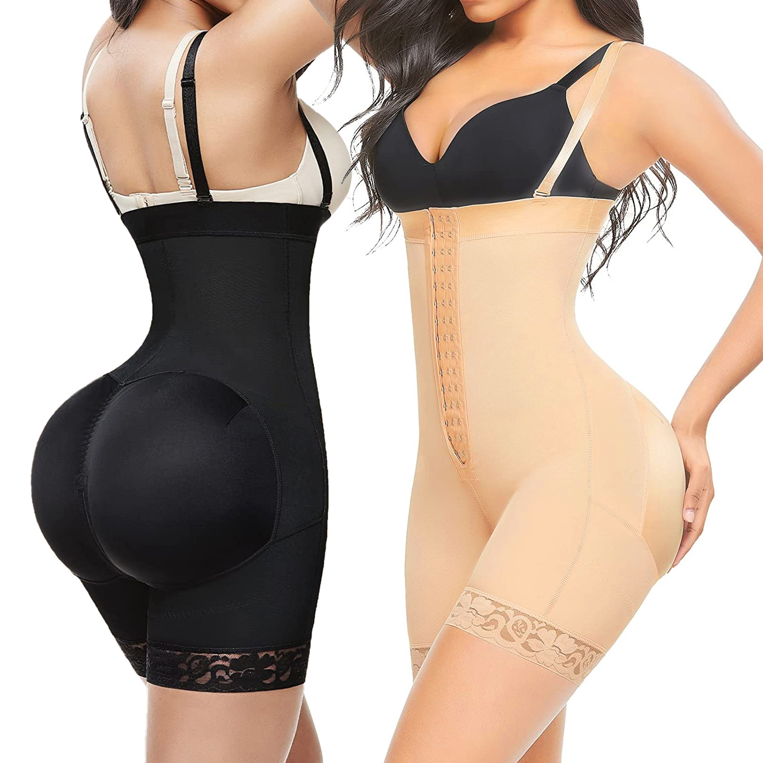 High Waist Body Shaping Crotch Zipper Tummy Control Butt Lift Shapewear