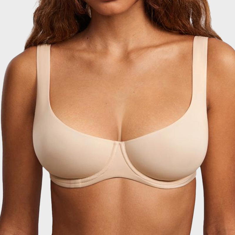 Underwire Support Seamless Unlined Balconette Bra