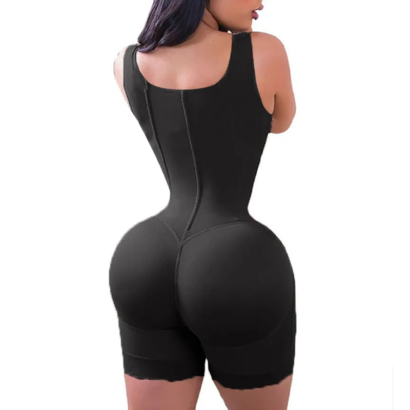 High Double Compression Garment Abdomen Control Hook Bodysuit