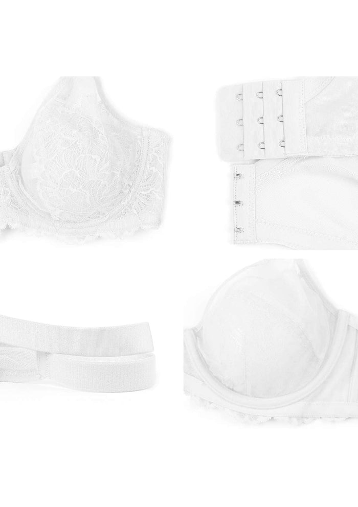 Sheer Floral Lace Support Bra