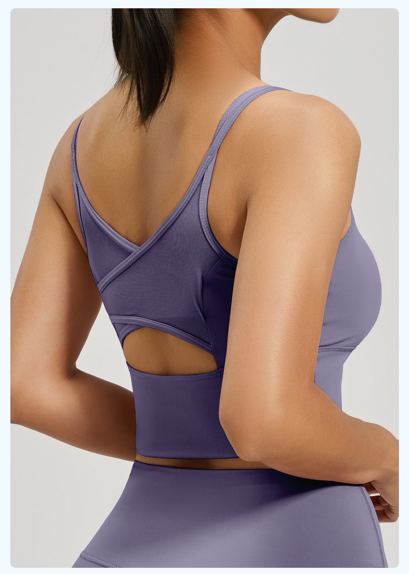 Mesh Yoga Backless One-piece Sports Fitness Bra