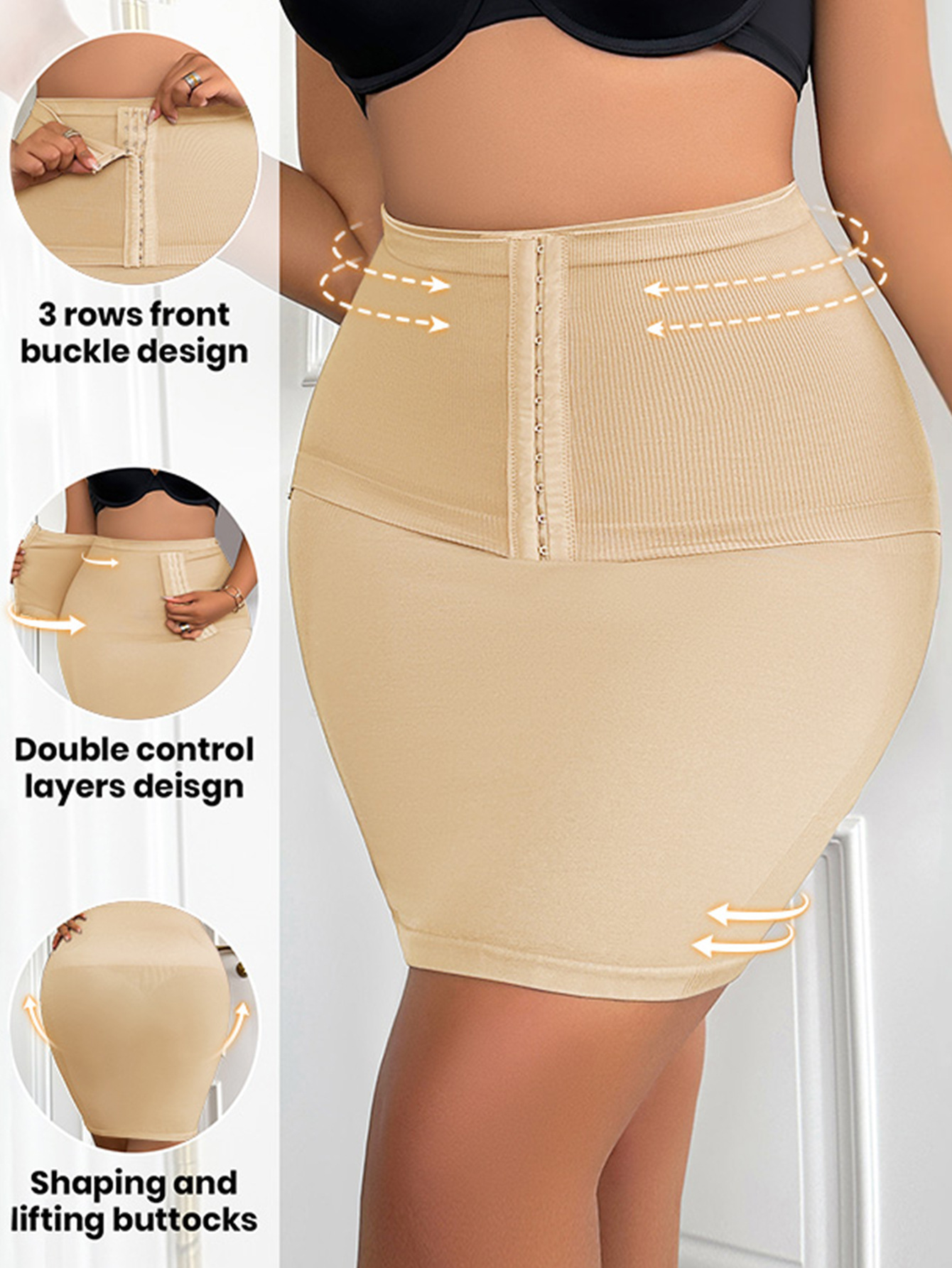 High-waisted Shapewear With Buttock Lifting And Body Shaping Capabilities.