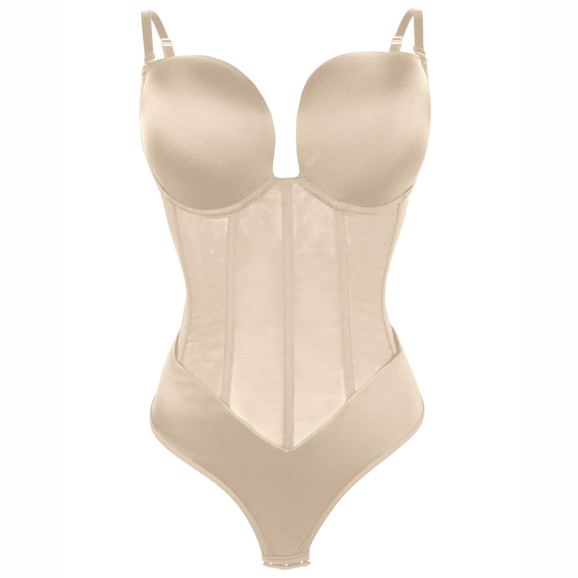 One Piece Sleeveless See-through Shapewear