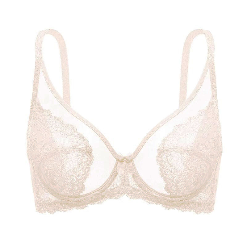 Sheer Floral Lace Support Bra
