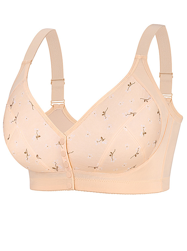 Front-fastening Adjustable Shoulder Strap Printed Women's Bra