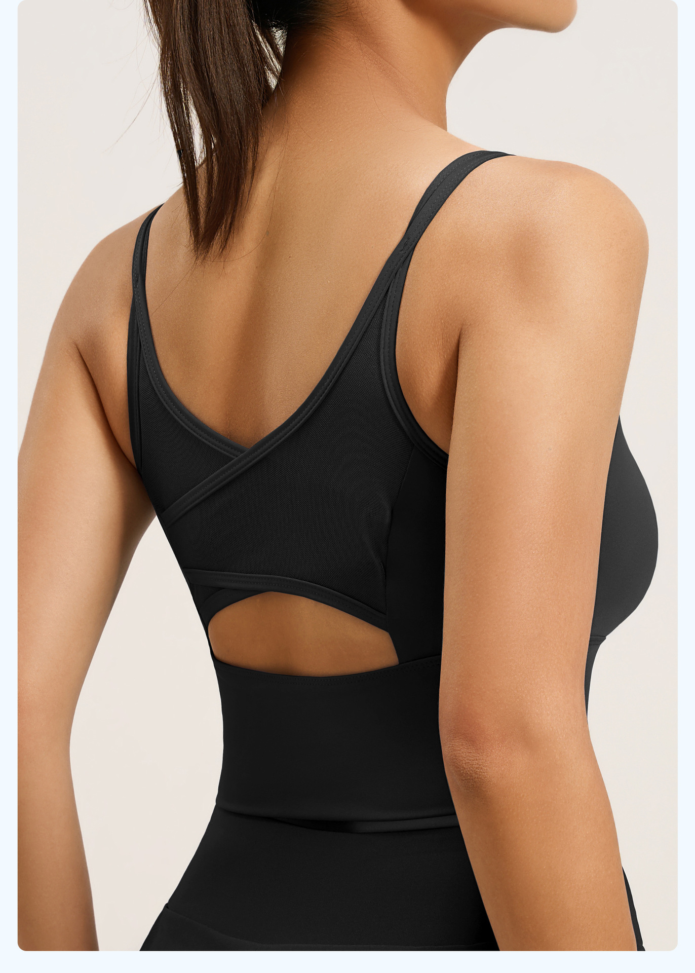 Mesh Yoga Backless One-piece Sports Fitness Bra