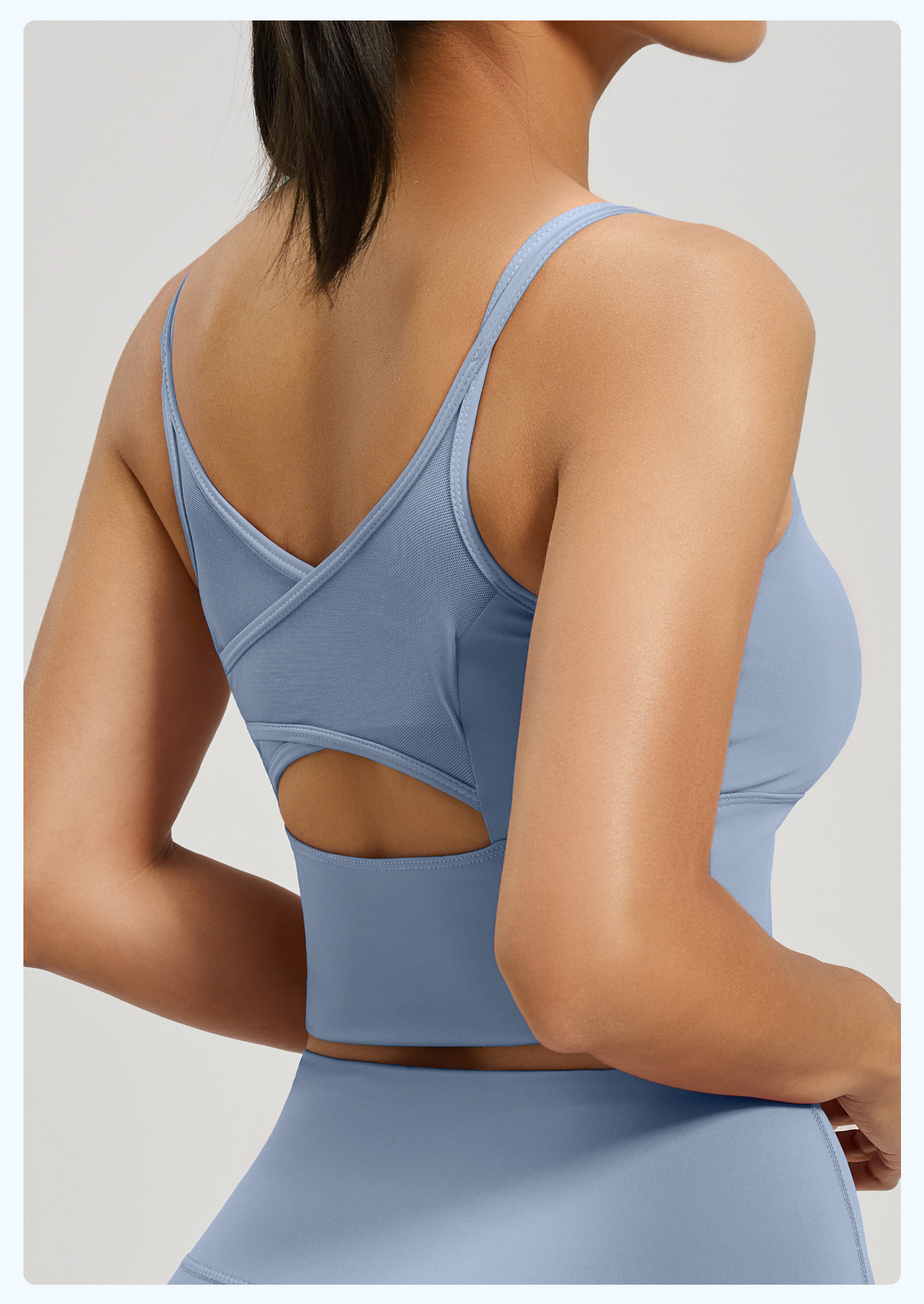 Mesh Yoga Backless One-piece Sports Fitness Bra